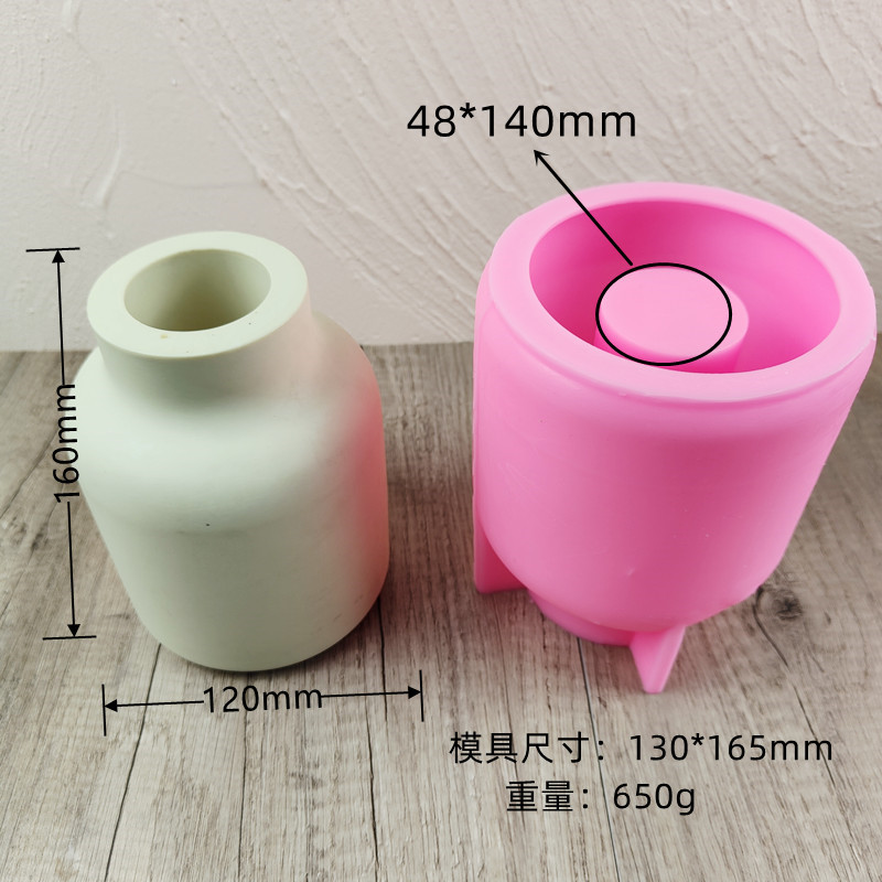 Hengzhi new round vase silicone mold DIY gypsum cement resin flower arrangement tool cross-border hot sale