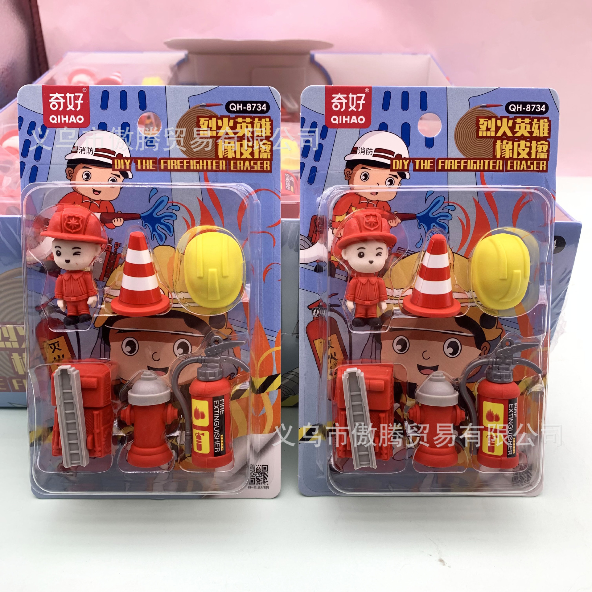 dibujos animados creativos héroes de fuego borracha simulación modelado camión de bomberos borracha desmontable pequeño premio