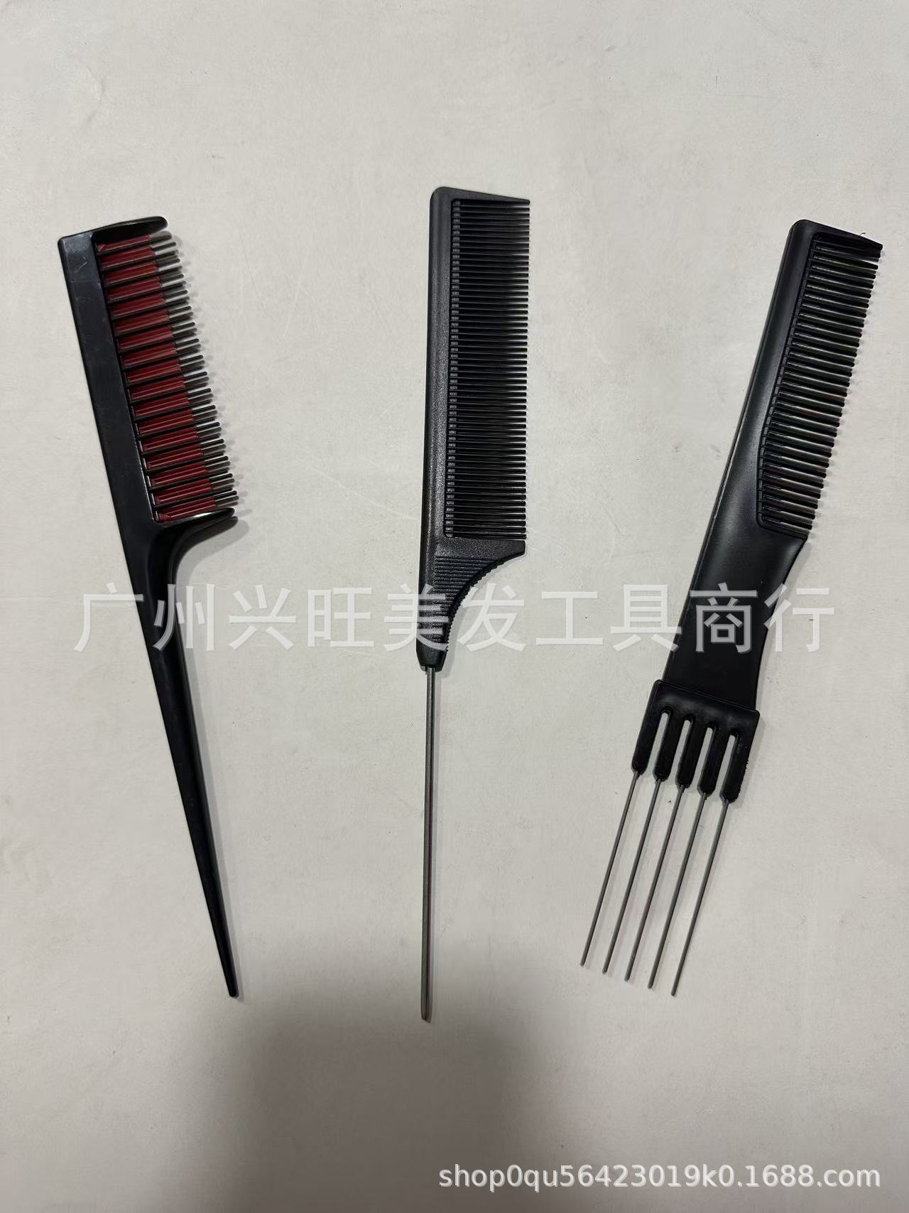 Peine de dientes anchos, peine para peinar el cabello hacia atrás, peine alisador, peine para separar el cabello, peine de maquillaje, peine de estilismo, peine de dientes anchos negro