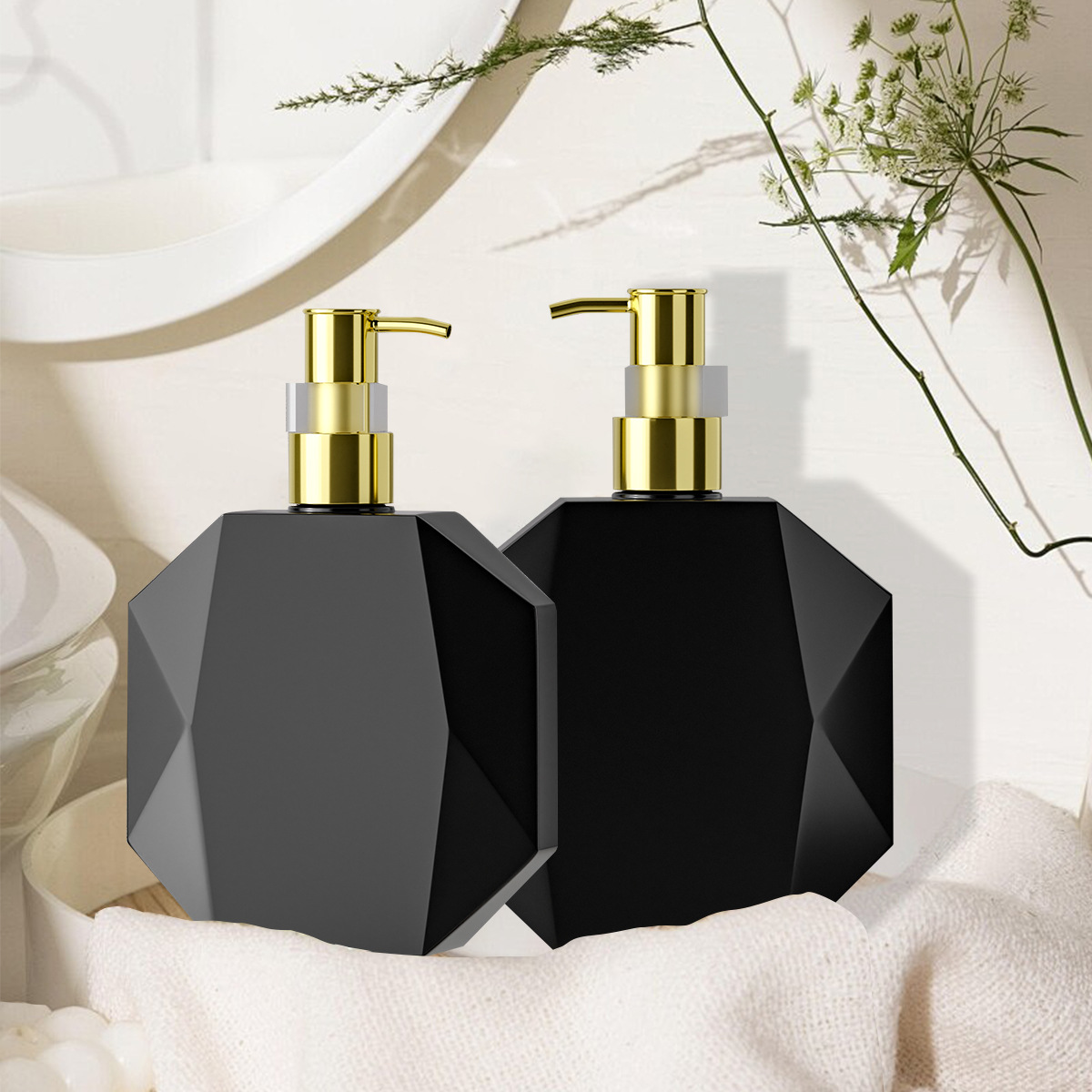 广州工厂直供现货PETG300ml六角瓶酒店沐浴露瓶洗发水瓶身体乳瓶