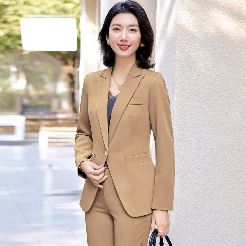 Khaki classic autumn classic suit jacket