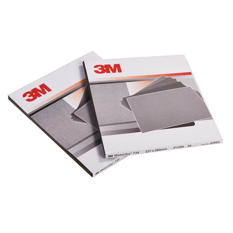 3M734砂纸 湿涂或干涂在油漆底 漆凝胶涂层和金属上作业 划痕去除