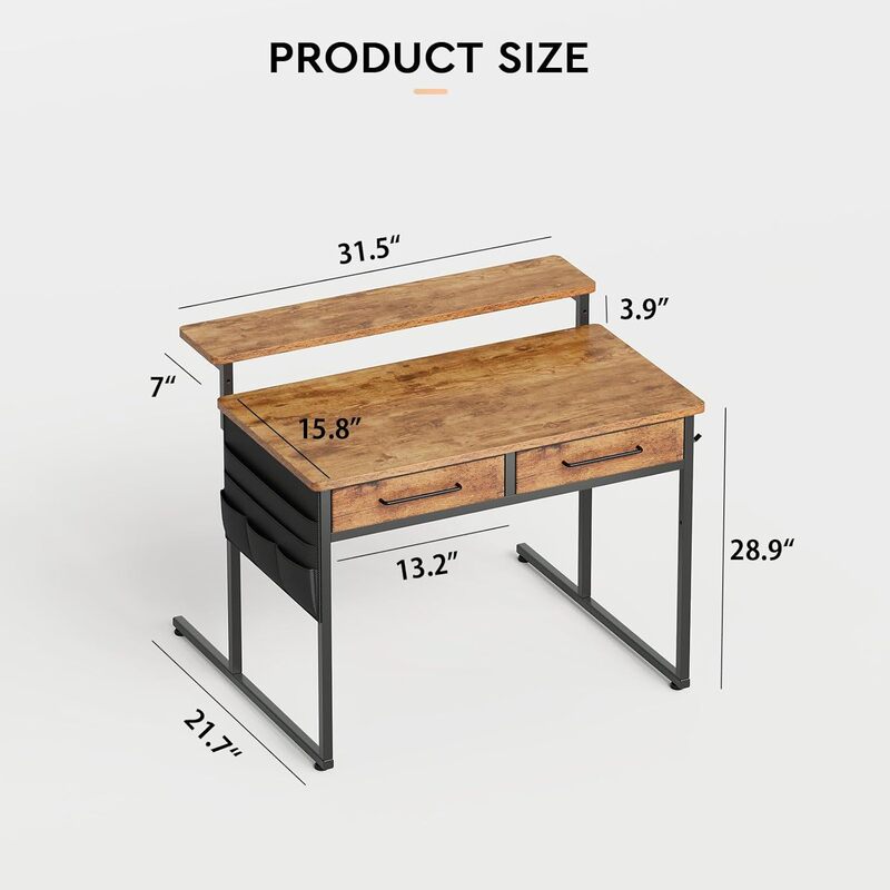 A small desk with drawers is an office computer desk equipped with side pockets and an ergonomic display A small desk with drawers is an office computer desk equipped with side pockets and an ergonomic display