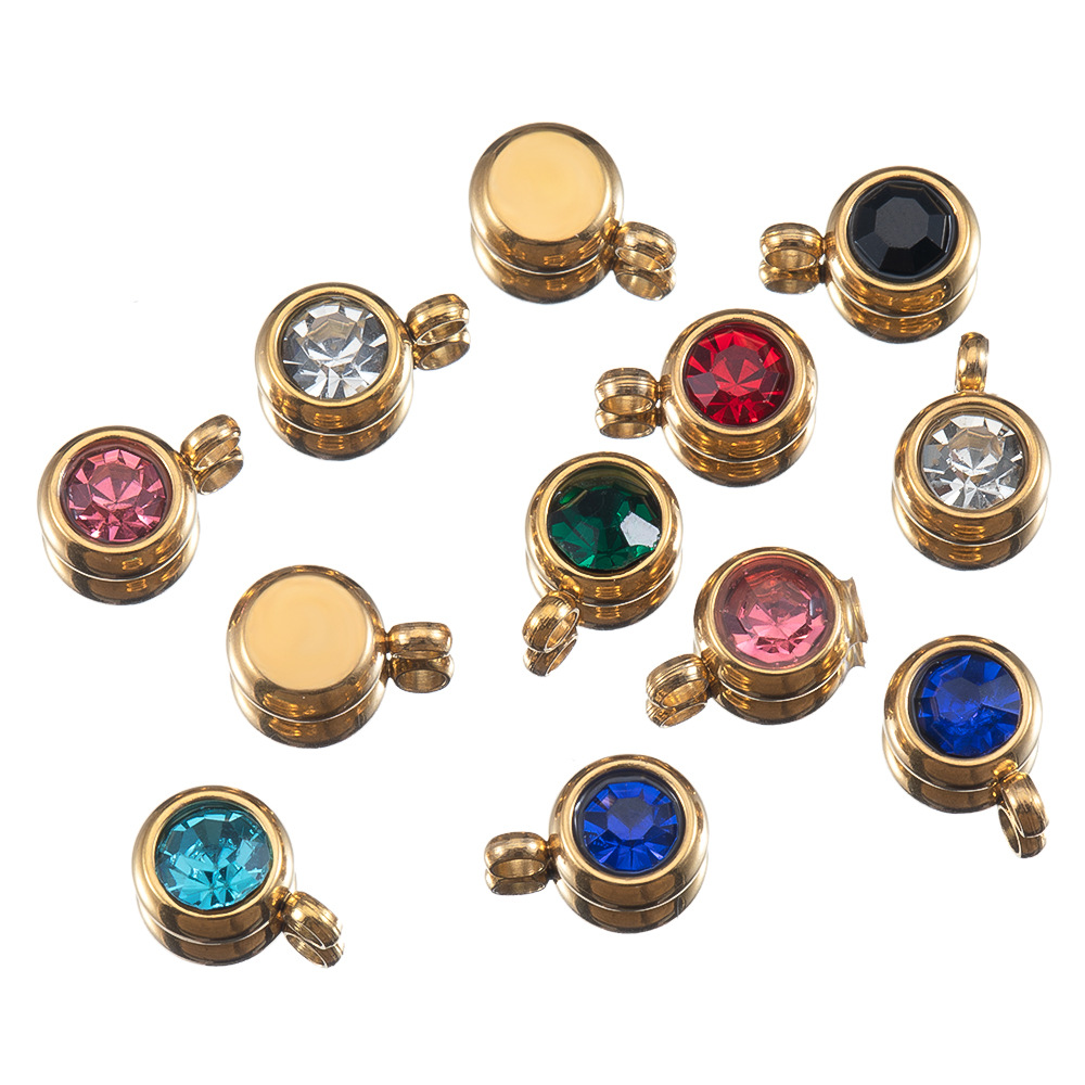 20 PCS/Package Quantity 20 PCS/Package Diameter 6 Mm Plastic Resin Zircon Geometric Pendant