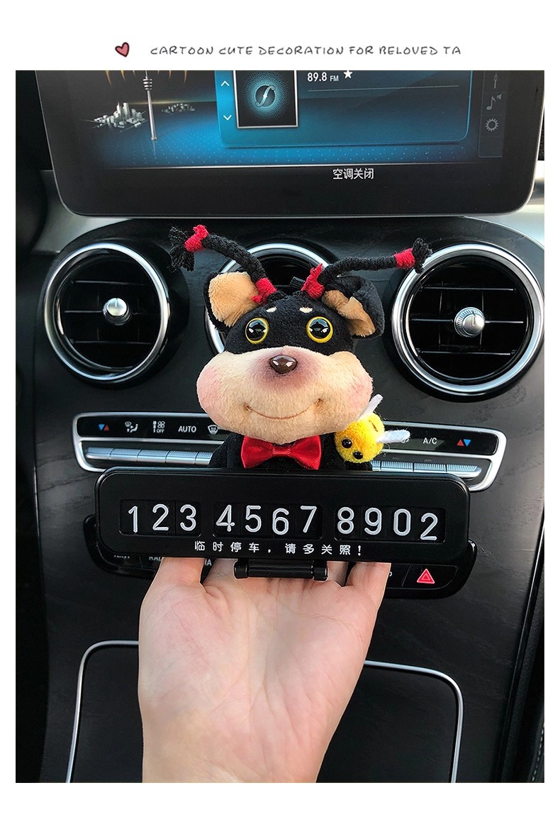 Quirky and Cute Bee and Puppy Number Plate, Car Temporary Parking Sign, High-End 2025 New Model