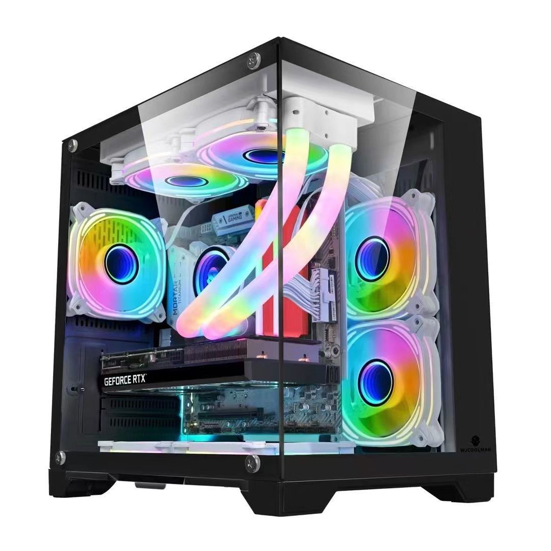 全新海景房电脑机箱DIY全侧透游戏matx240/360水冷电竞全景大机箱