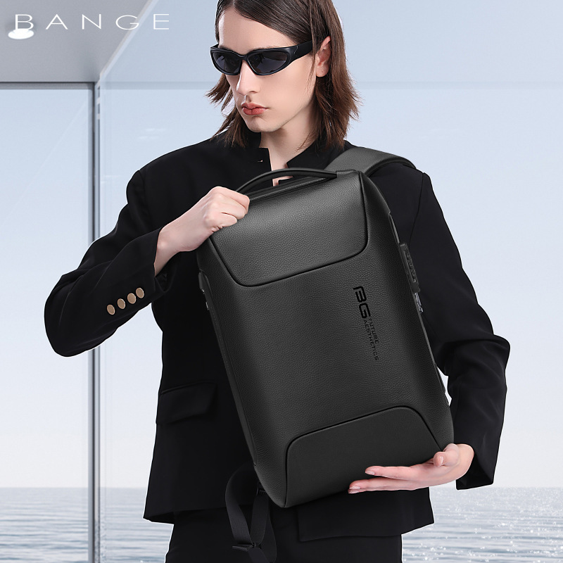 Bange Genuine Leather Business Backpack For Men Waterproof Laptop_voghion.com