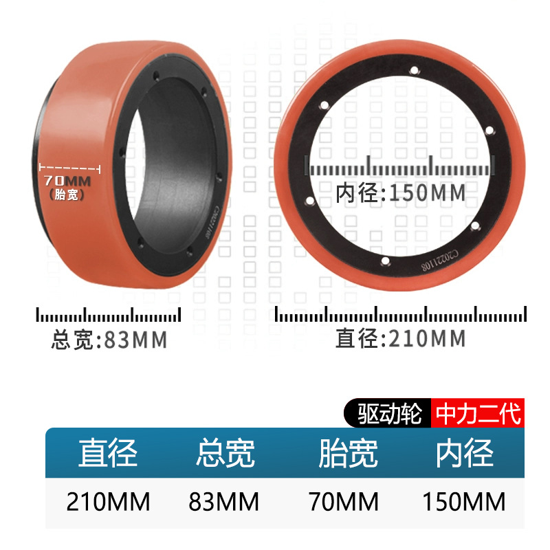 Rueda de carretilla elevadora eléctrica de fuerza resultante total de la fuerza de montaje de carretilla elevadora accesorios de carretilla elevadora rueda auxiliar rodante rueda motriz