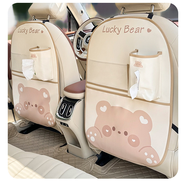 Car Anti-Kick Pad Rear Car Seat Back Storage Bag Hanging Bag Seat Back Storage Rack Anti-Wear and Anti-Dirty Pad