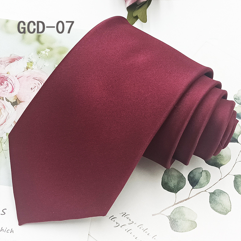 Corbata de poliéster teñido en hilo de alta densidad, color puro, estilo formal, informal de negocios, negra, atada a mano, estilo 8 cm, lista para usar del fabricante