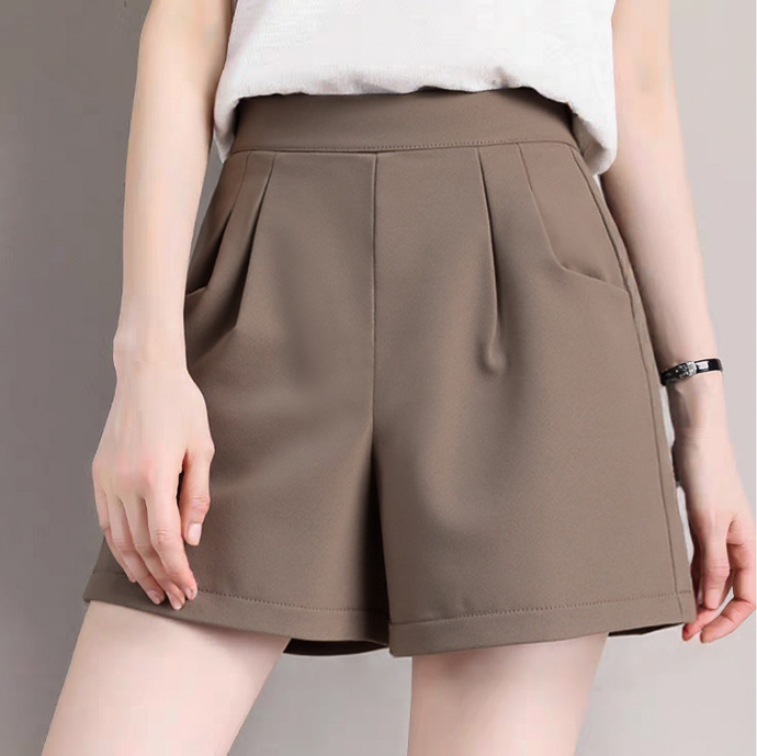 Summer Shorts Women's 2025 New Thin Dipped Wide Leg A- shaped High Waist Loose Black Single-layer Casual Pants