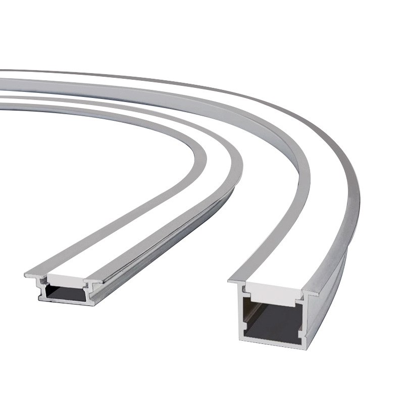 lámpara de línea de aleación de aluminio LED ranura de lámpara de arco lámpara de línea de forma especial incrustada tipo piso de piso escondido circular lámpara lineal