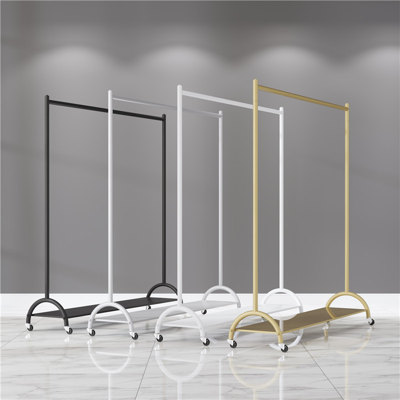 Clothes hanger Single pole couture men and women goods shelves Display rack Floor type Nakajima pylons Clothes rack wheel