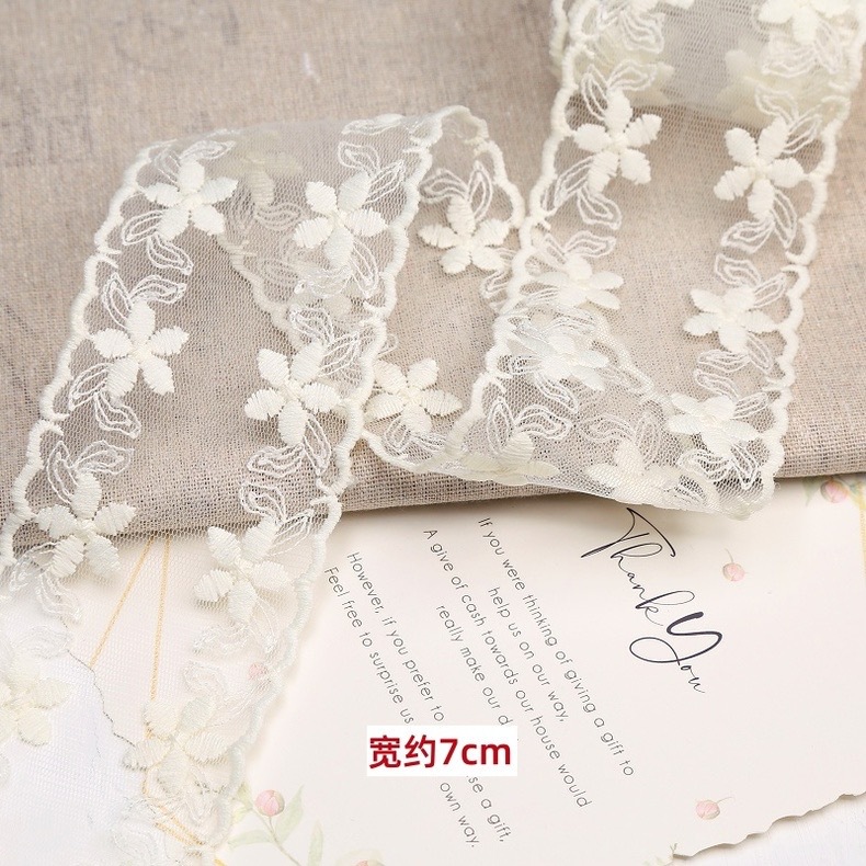 透明レースウェビングメッシュ刺繍ミルクシルク DIY リボンヘアアクセサリー花包装衣類アクセサリー
