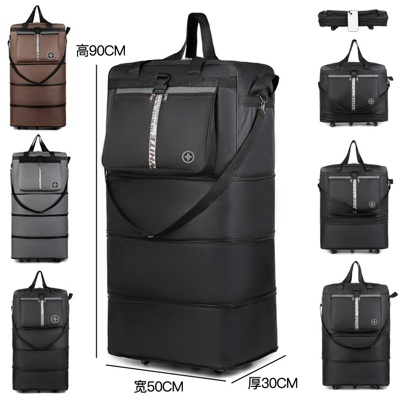 新款航空托运包大容量拓展折叠旅行包万向轮搬家旅行牛津布行李袋