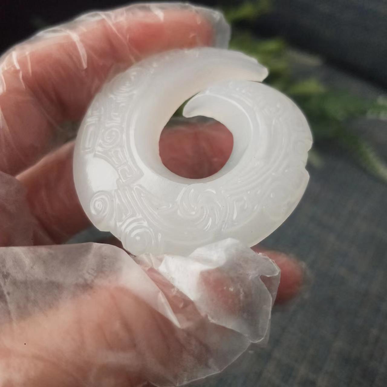 阿富汗白玉时来运转吊坠 玉器时来运转单双面挂件 可电商直播使用