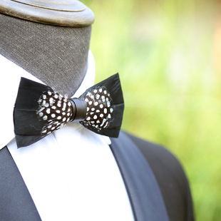 Only simple 228 black feather bird feather nightclub wedding groom best Man Group pot tie bow tie wedding bow flower