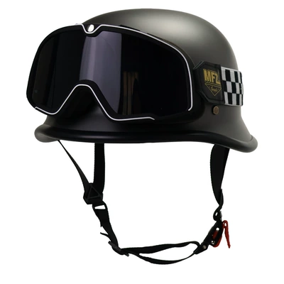 Motosiklet kaskı (dəbilqə): Soldier Helmet Motorcycle Helmet Half - dumb-gray-goggles-hagrid-with-face-mask-m