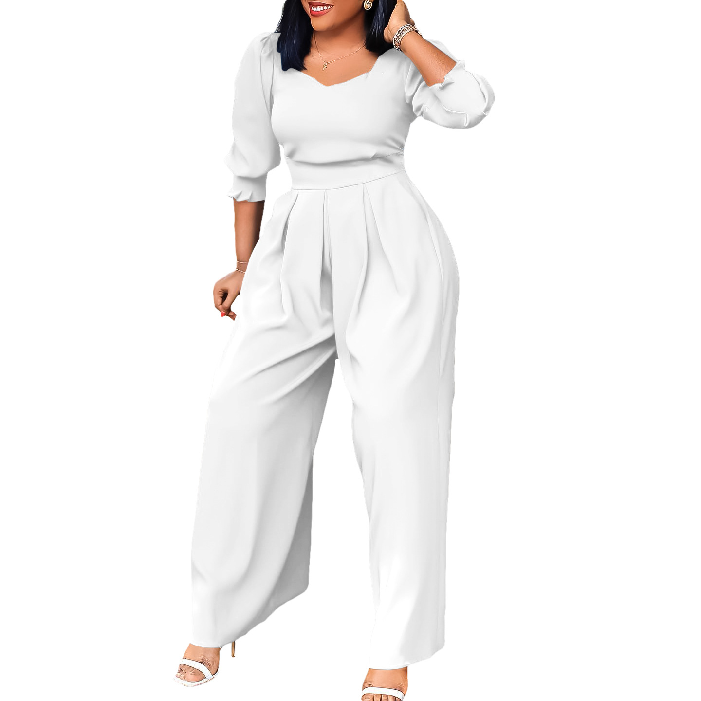 Damen Jumpsuit Langarm Lässig Weites Bein Für Den Winter_voghion.com