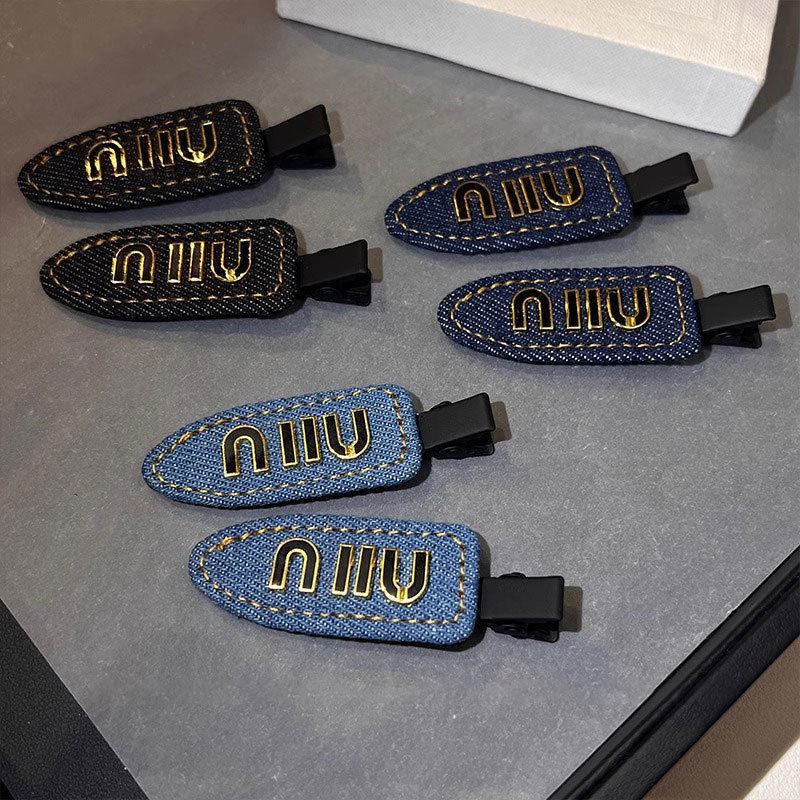 2025新款秋冬牛仔字母无痕鸭嘴夹高级感发夹侧边夹女小众轻奢配饰