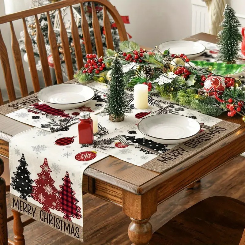 Nuevo conjunto de toallas de mesa transfronterizas de Navidad decoración de mesa Bandera de mesa Bandera de mesa Amazon 2026