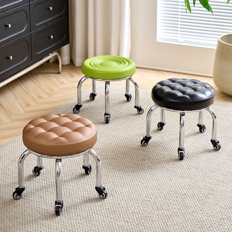 Heightened Swivel Stool with Universal Wheels, Low Stool for Children, Toddler Walking, Seam Bed, Hairstylist Haircut Stool