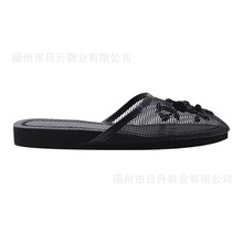 OEM定制跨境外贸网拖女士外穿绣珠三朵花面轻便EVA半包拖Slippers
