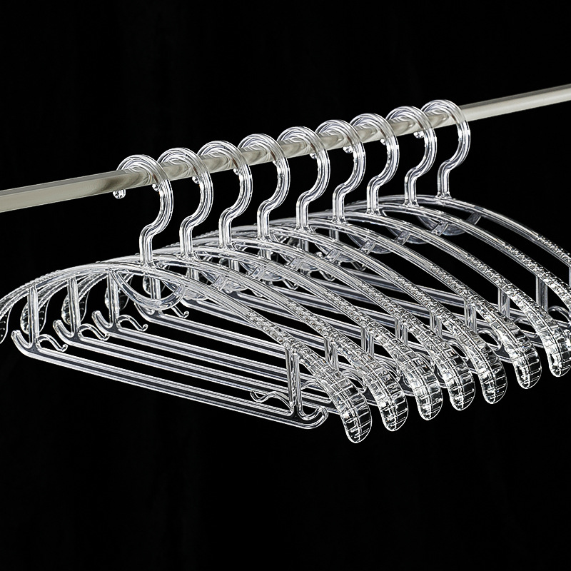 acrylic transparent clothes hanger household hanger clothes non-slip clothes hanging rack wide shoulder clothing store special clothes hanger chapelet
