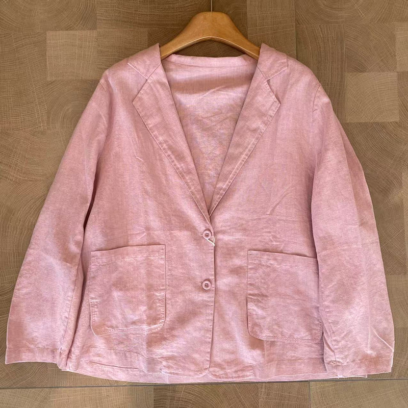 Vintage Artistic Cotton and Linen Women's Suit Autumn New Japanese Style Loose Casual Slim Versatile Niche Blazer Jacket for Women