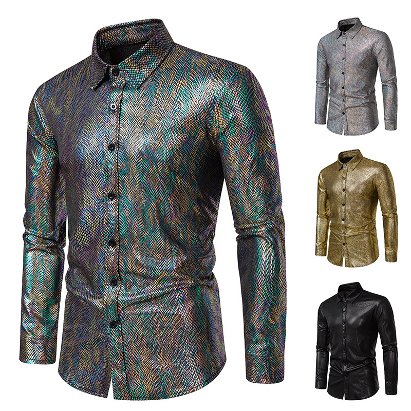 Spring and Autumn New Disco Shiny Special Offer Men's Long sleeved Shirt ZT-A46_autovado.com