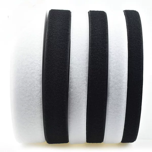 Ready-Made Car Seam Mother-In-Law Buckle, White Hook and Loop Tape, Black Blended Velcro, Full Polyester Velcro