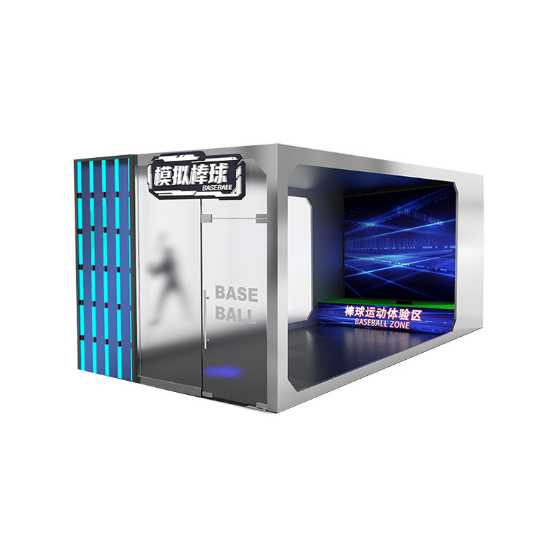 Práctica individual en interiores Béisbol Fitness Deportes digitales Entretenimiento Ocio Sala de experiencias de simulación Inversión de entrenamiento comercial a gran escala