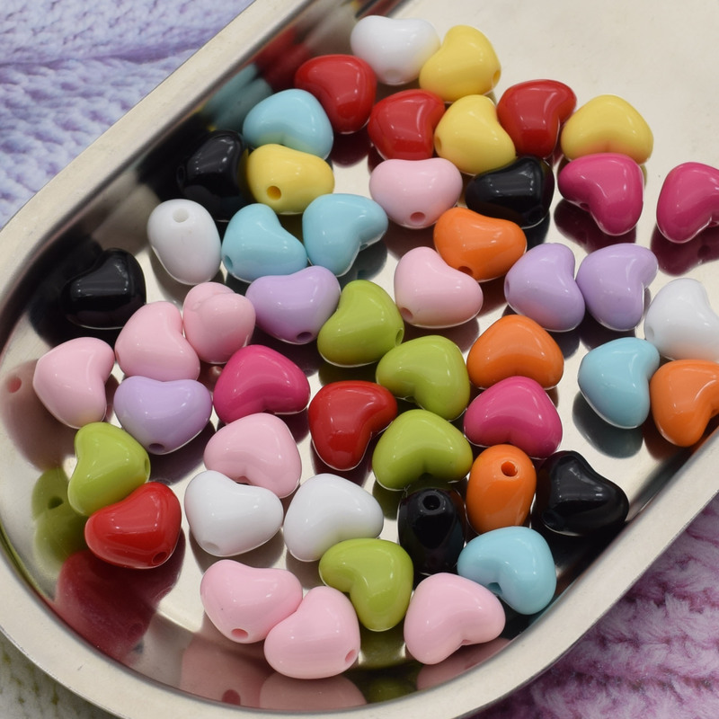 Small fresh candy color peach heart straight hole beads diy bag door curtain mobile phone case chain key chain beaded material