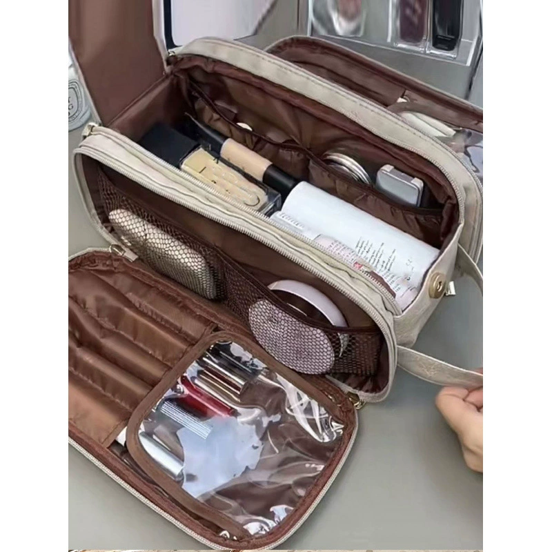 Многофункциональная тщательно отобранный косметичка для женщин, туалетные принадлежности большой вместимости, высококачественная дорожная сумка для хранения, водонепроницаемая кисточка для макияжа нового стиля.