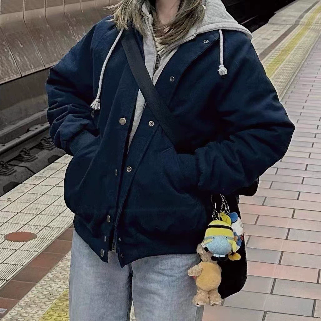 Set with hood, warm down jacket, American style