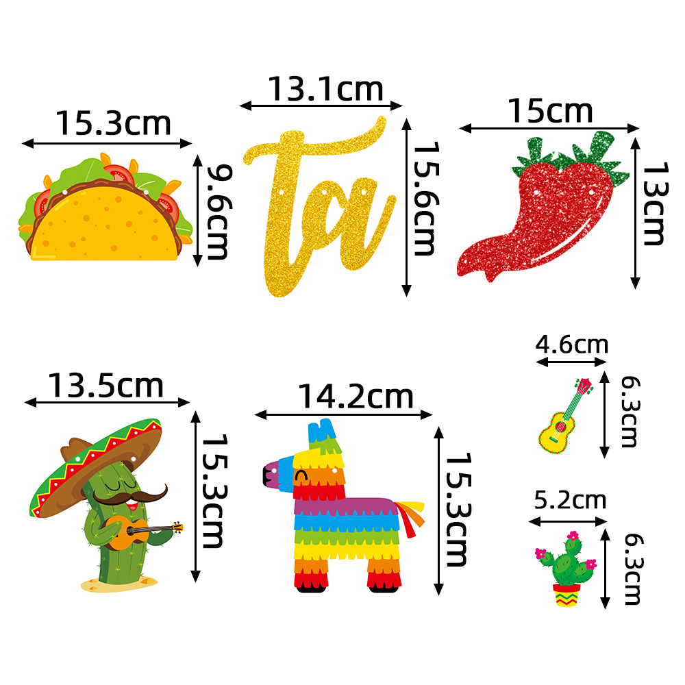 Nuevo México carnaval fiesta decoración tire bandera pastel insertar taco Mayo 5 fiesta decoración banner