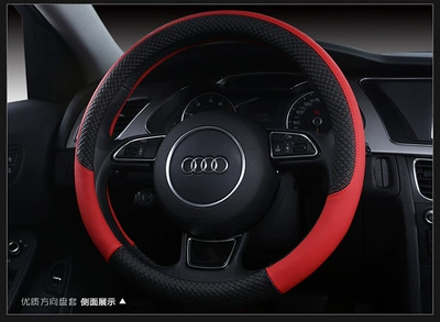 Steering wheel cover stitching cartoon four seasons available - 113-black-red-38cm