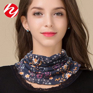 Huaye Autumn and Winter Pure Wool Scarf Women's Pullover Printed Warm Small Scarf Korean-style Fake Collar Neck All-match Silk Scarf