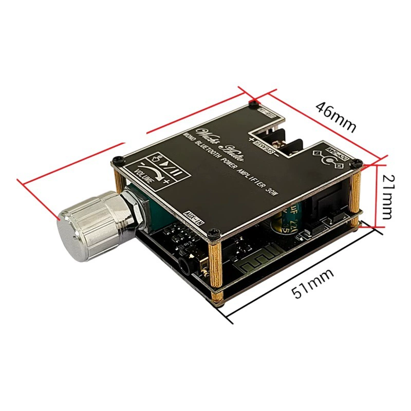 ZK-301B моно 30 Вт Bluetooth 5,3 Модуль платы аудиоусилителя с настоящей беспроводной коробкой TWS