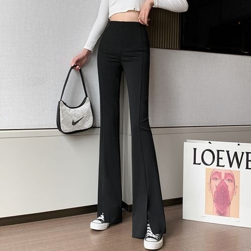 Japanese and Korean women's spring split micro-bellbottom pants, fashionable and versatile bell-bottom pants for women, casual leggings for women