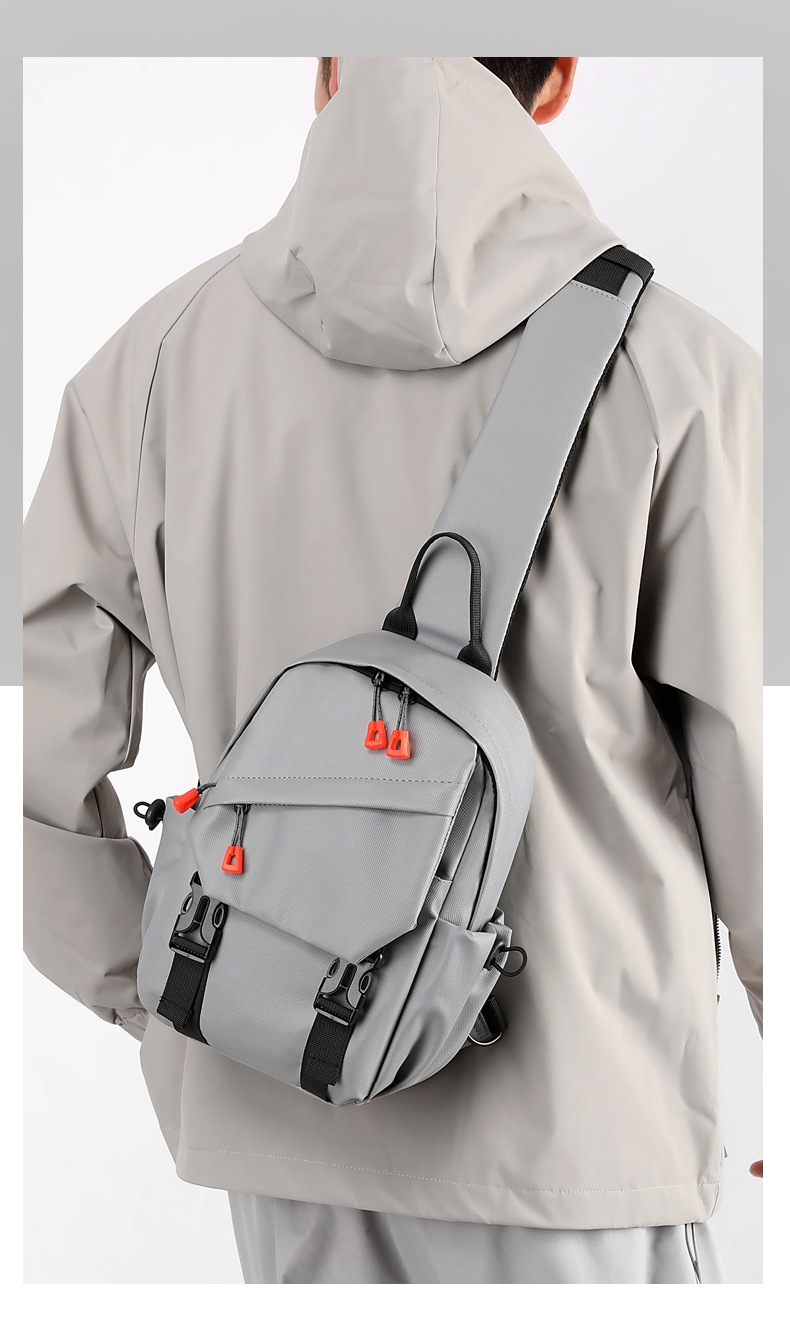 Trendy men's chest bag, crossbody bag, waterproof single-shoulder bag, cycling backpack, outdoor large-capacity men's bag, small bag, chest bag undefined