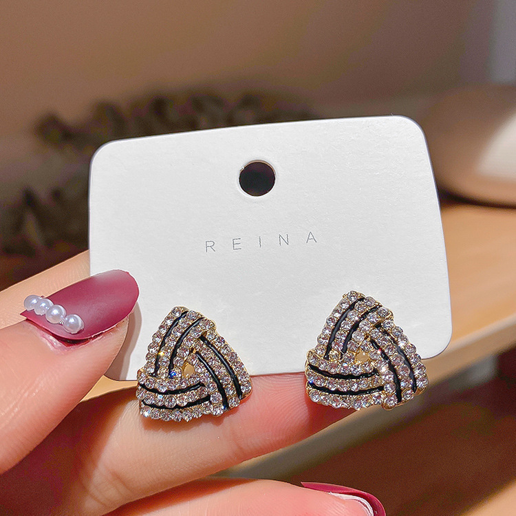 Korean retro geometric earrings