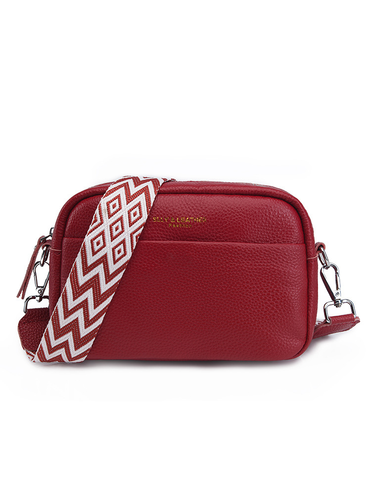 Bolsos de cuero para mujer Bolsos de mensajero de un solo hombro transfronterizos al por mayor 2024 nuevo bolso cuadrado de piel de vaca de primera capa simple de viaje de moda