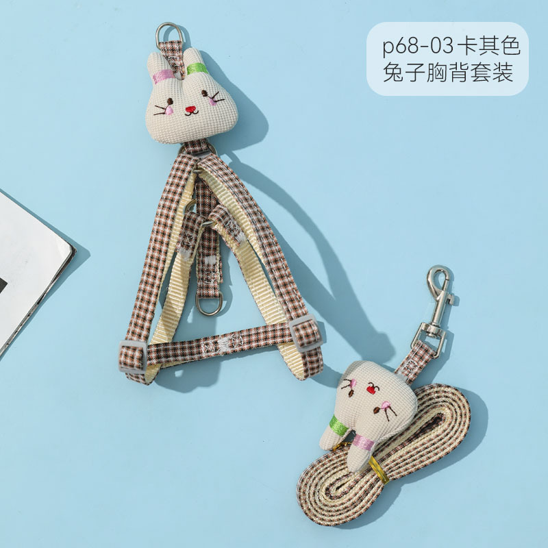 Nueva correa de perro de dibujos animados conejo forma mediano y pequeño perro caminando cuerda correa de nylon transfronteriza al por mayor