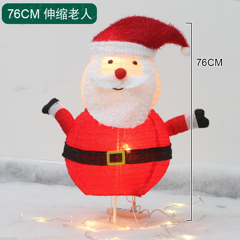 圣诞节场景装饰发光大雪人摆件商场橱窗酒店圣诞树下美陈麋鹿道具|undefined