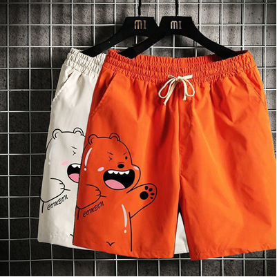 Men's stylish short shorts, men's summer thin loose five-piece trendy durable wear-resistant Insta trendy brand casual pants