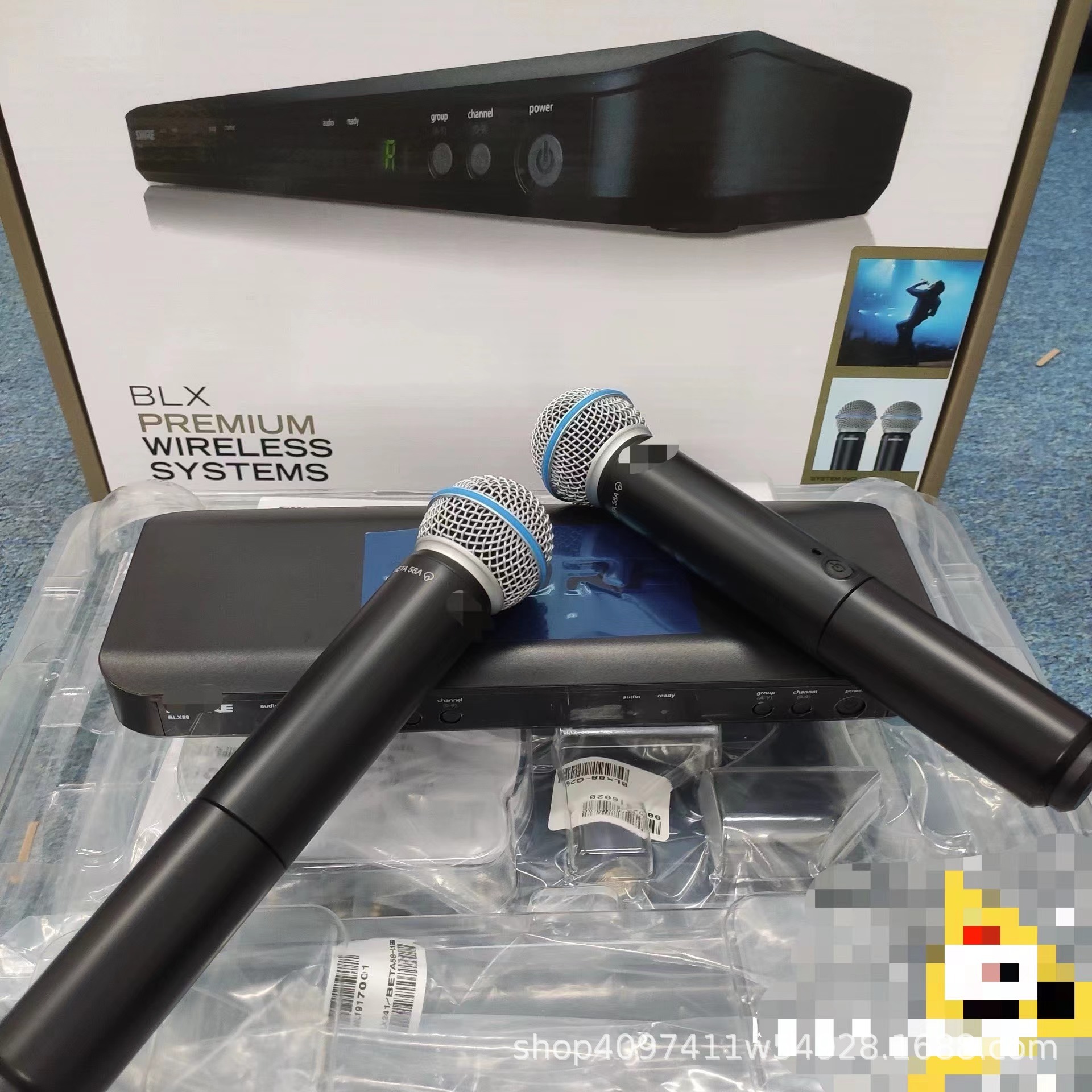 高配BLX288/BETA58A SM58无线话筒一拖二直播舞台演出动圈麦克风
