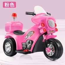 工廠批發兒童電動摩托寶寶腳踏車男女孩警車音樂玩具2-6歲電瓶車