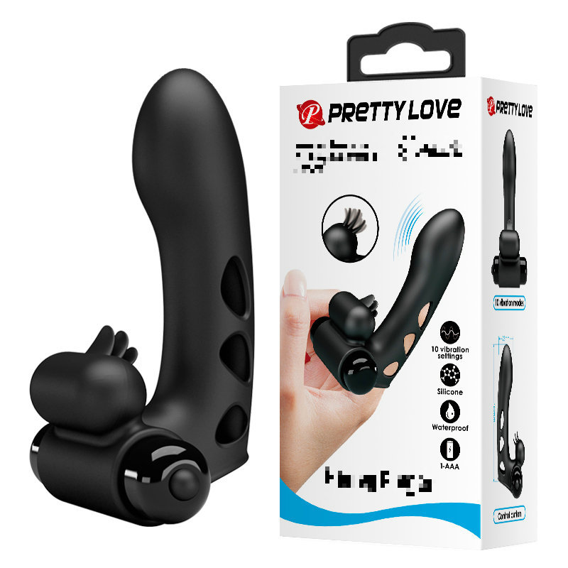 Pile Patila Vibrating Finger Sleeve Silicone 10 Frequency Vibration Uses 1 AA Battery 14836_voghion.com