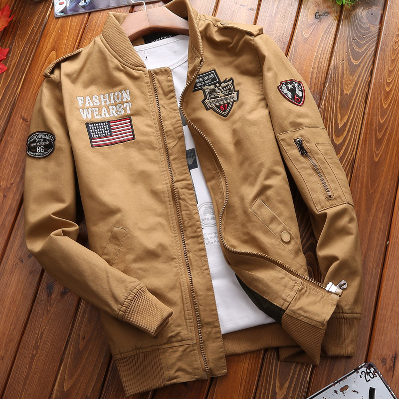 2026 Spring and Autumn New Pure Cotton Workwear Jacket for Young Men Outdoor Casual Sportswear Military Enthusiast Pilot Jacket